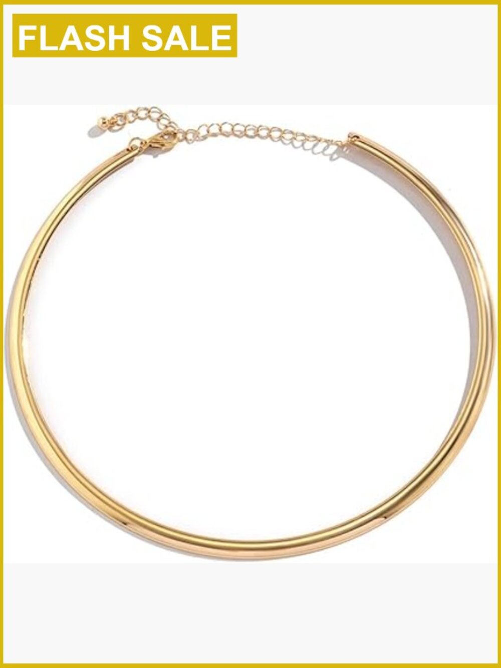 Gold-Tone Open Round Choker Necklace for Women Statement Collar Jewelry